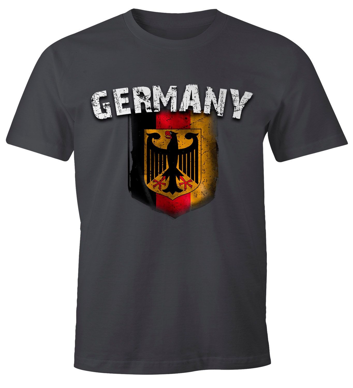 Print-Shirt Cooles Herren Fußball WM EM T-Shirt Deutschland Flaggen Design