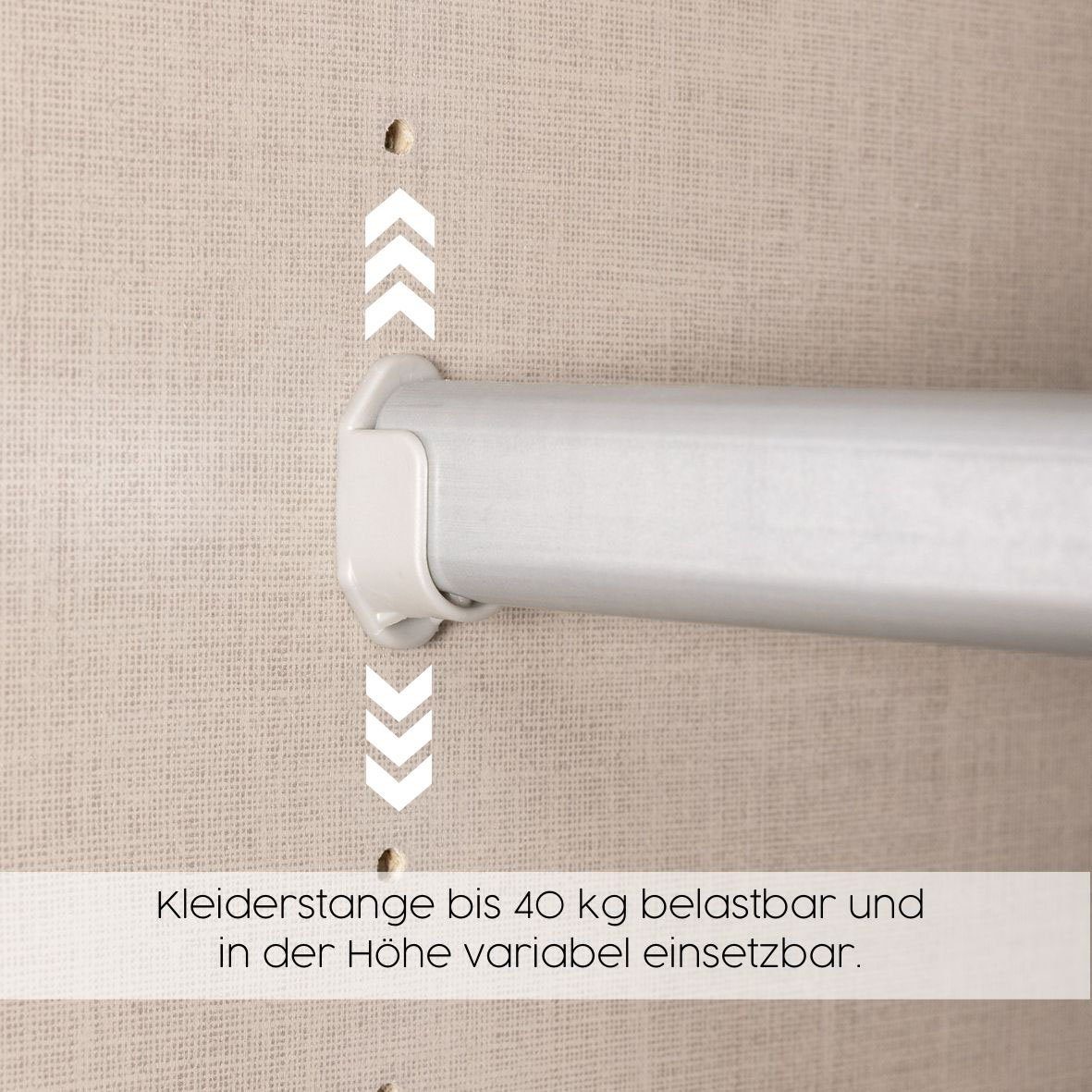 Dekor- | Artisan graumetallic/Eiche Hochglanz-Front in geradlinigem Schwebetürenschrank mit Design rauch graumetallic oder Aurelia