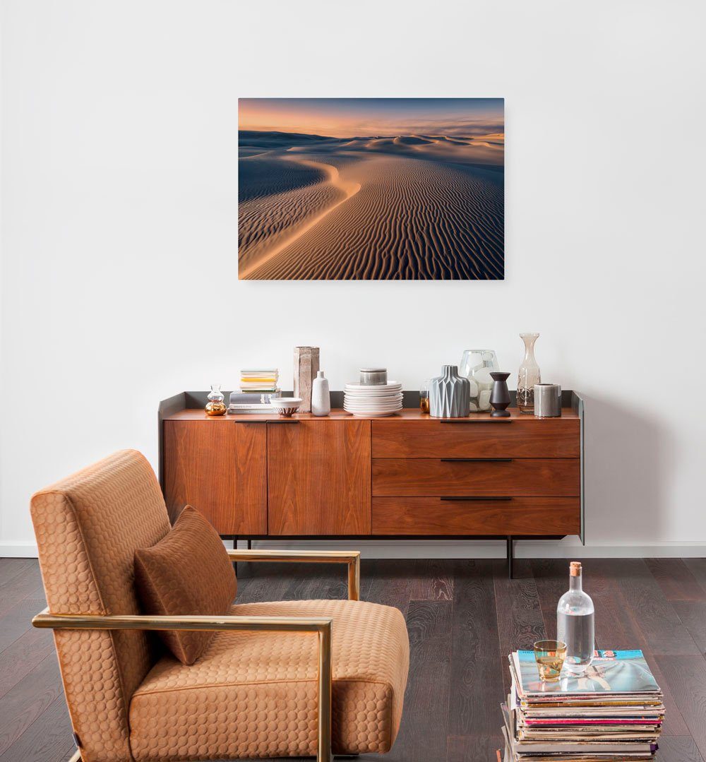 Komar Leinwandbild Sand Storm, Baum, Berge, Blumen, Blätter, Foto, Jahreszeiten, Landschaft, Meer, Natur, Palmen, Strand (1 St), 90x60 cm (Breite x Höhe), Keilrahmenbild