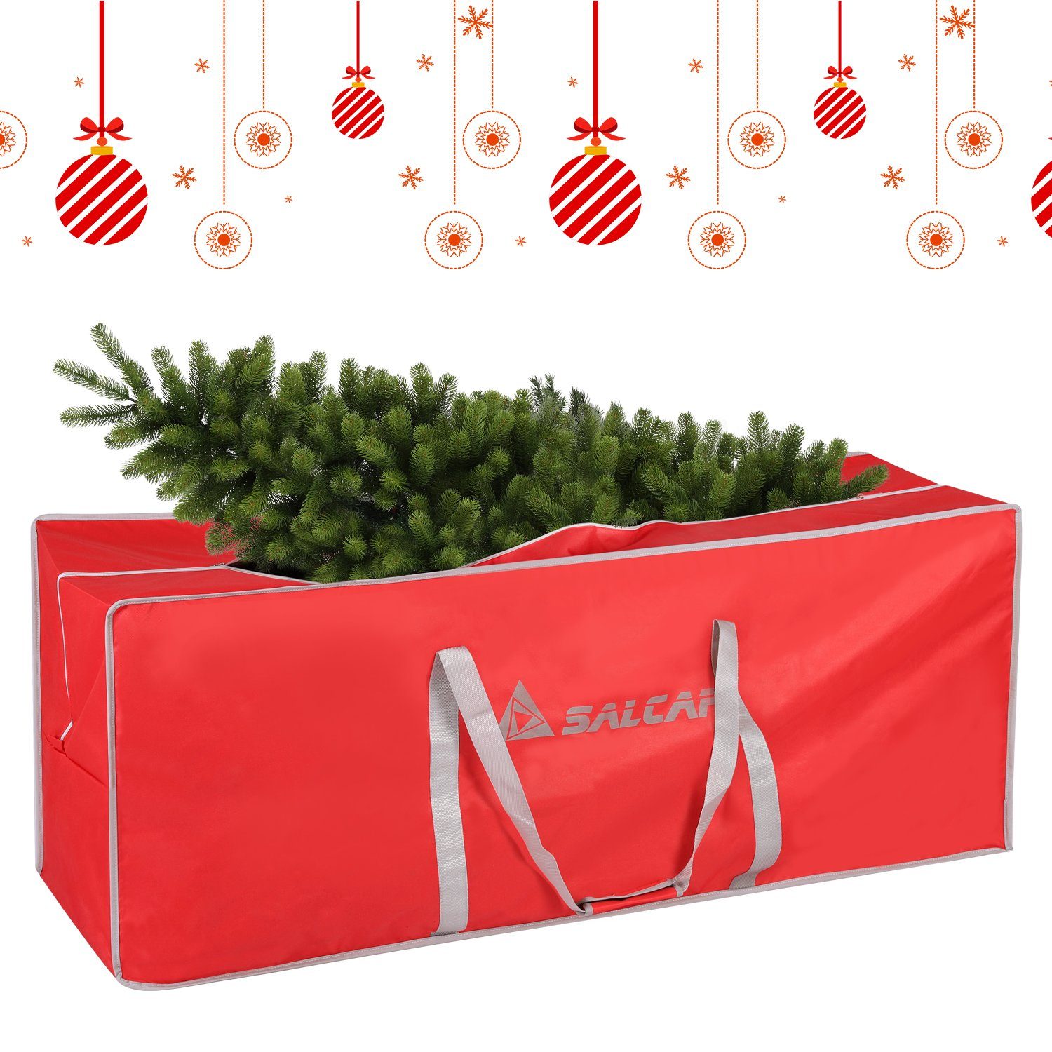 Salcar Künstlicher Weihnachtsbaum Aufbewahrungstasche für Weihnachtsbaum bis zu 240 cm, Transporthülle, 130 x 40 x 50 cm Aufbewahrungstasche, Reißfest, Wasserdicht