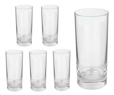 van Well Longdrinkglas 6er Set Longdrinkglas Gala 280 ml Wasserglas Tumbler, Glas