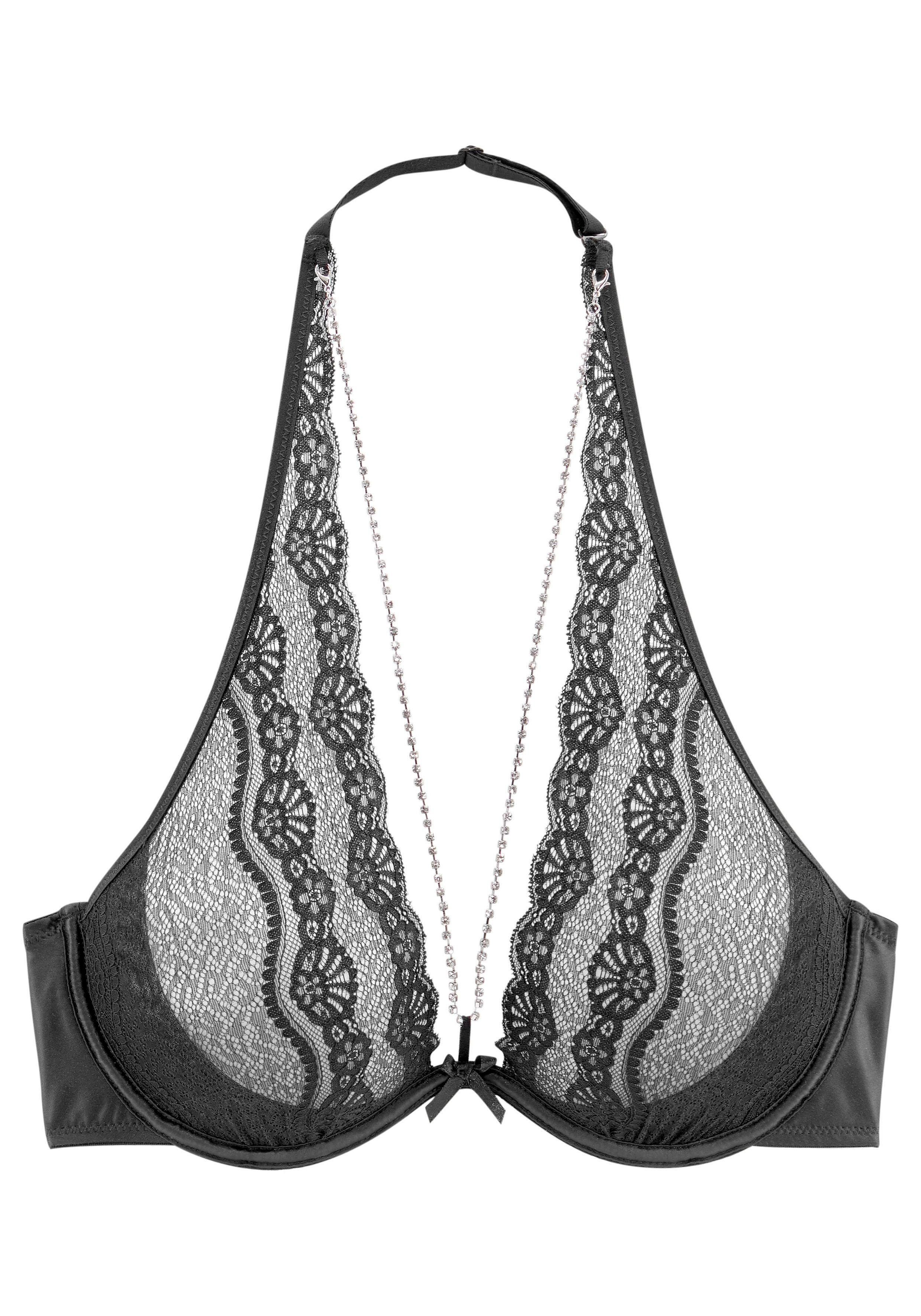 LASCANA Belle Affaire Neckholder-BH mit abnehmbarer Strasskette, sexy Dessous, Reizwäsche. € 29,99