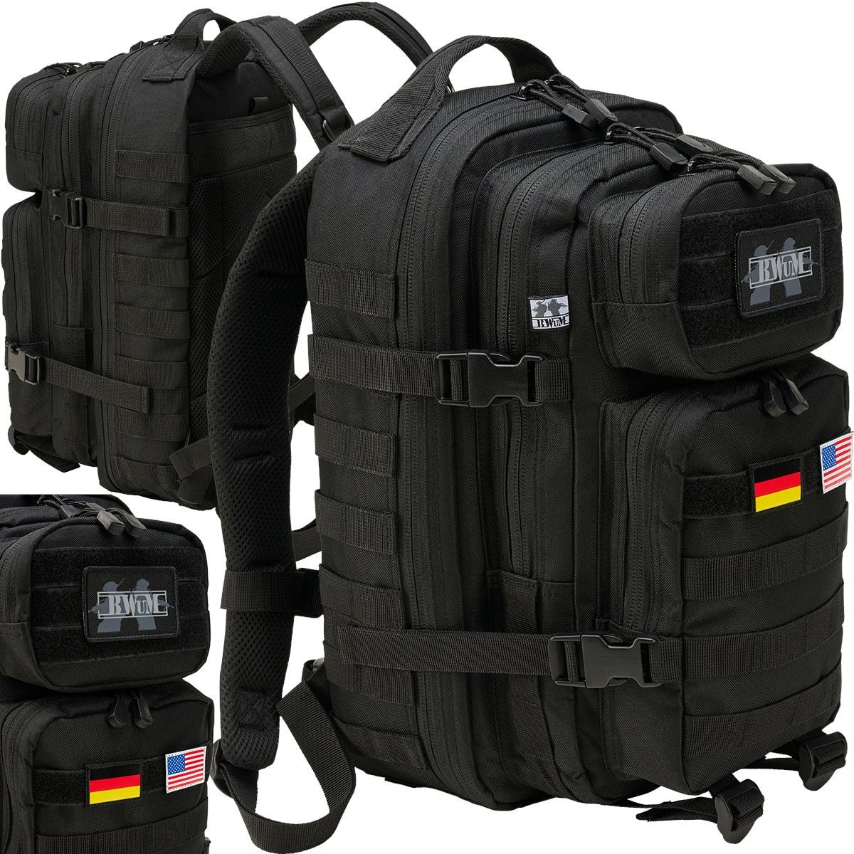 BWuM Trekkingrucksack BWuM US Assault Pack Cooper Rucksack + Patch & Flaggen