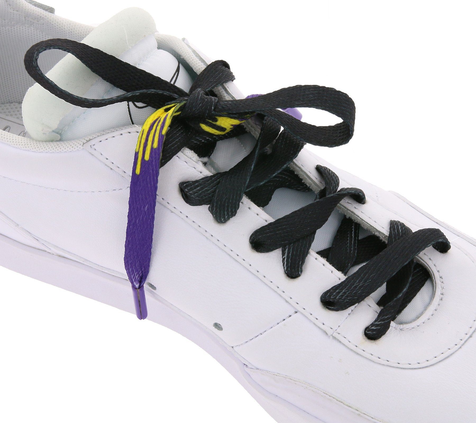 Schuhbänder Schuhe Schnürbänder Schnürsenkel Schnürsenkel TubeLaces coole Tubelaces Schwarz/Violett/Gelb