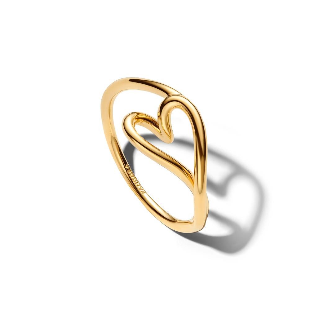 Fingerring PANDORA Essence Damenring Herz, IP Gold