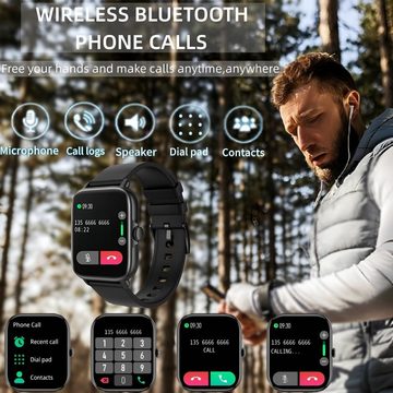 OOOUSE mit Schlafmonitor Smart Sport Armband, IP67 wasserdichte Smartwatch (1.7 Zoll, Andriod iOS), mit Bluetooth Anruf/Blutsauerstoffsättigung/Herzfrequenzmesser