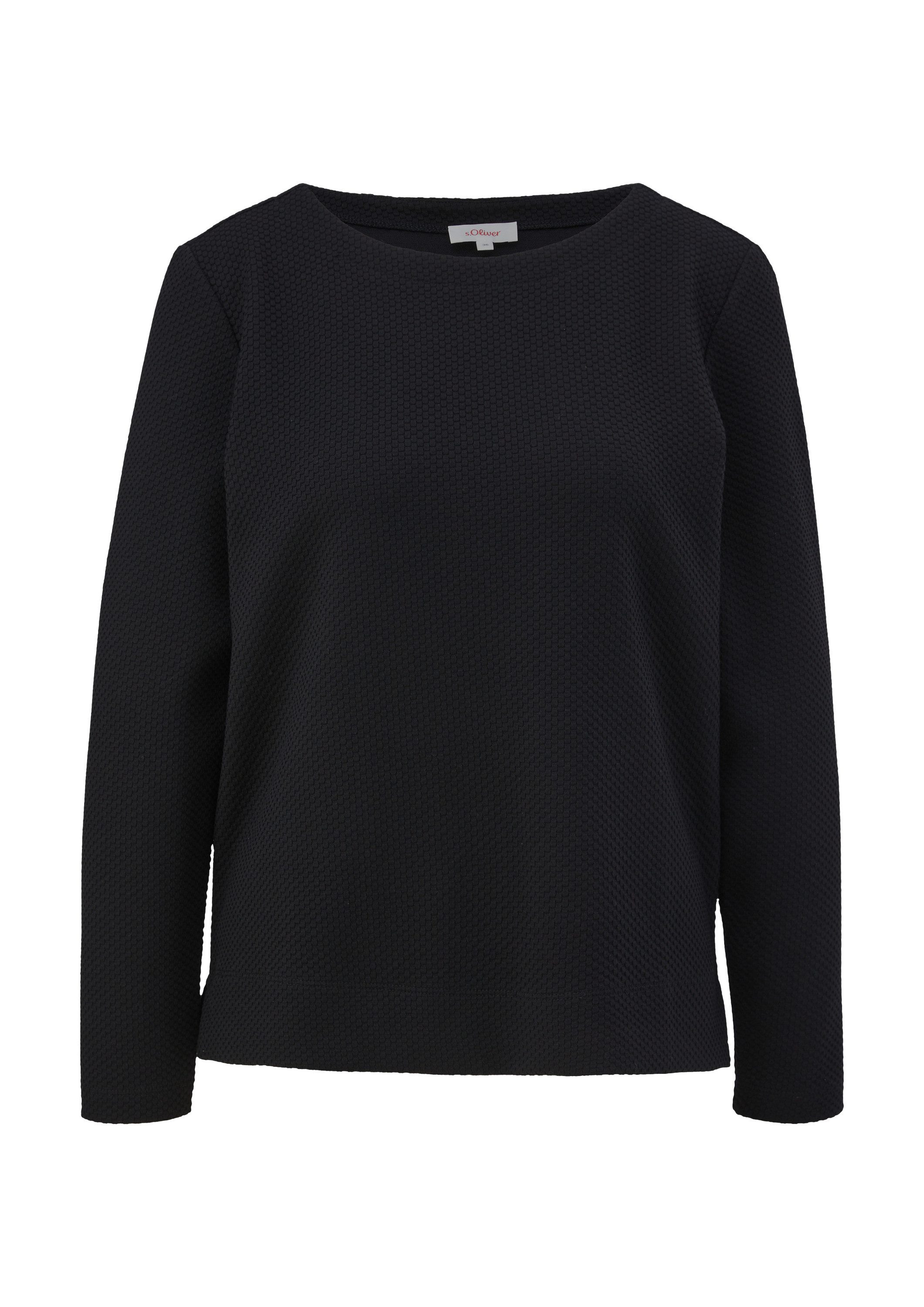 s.Oliver Sweatshirt Sweatshirt Jacquard-Pullover aus Viskosemix günstig online kaufen