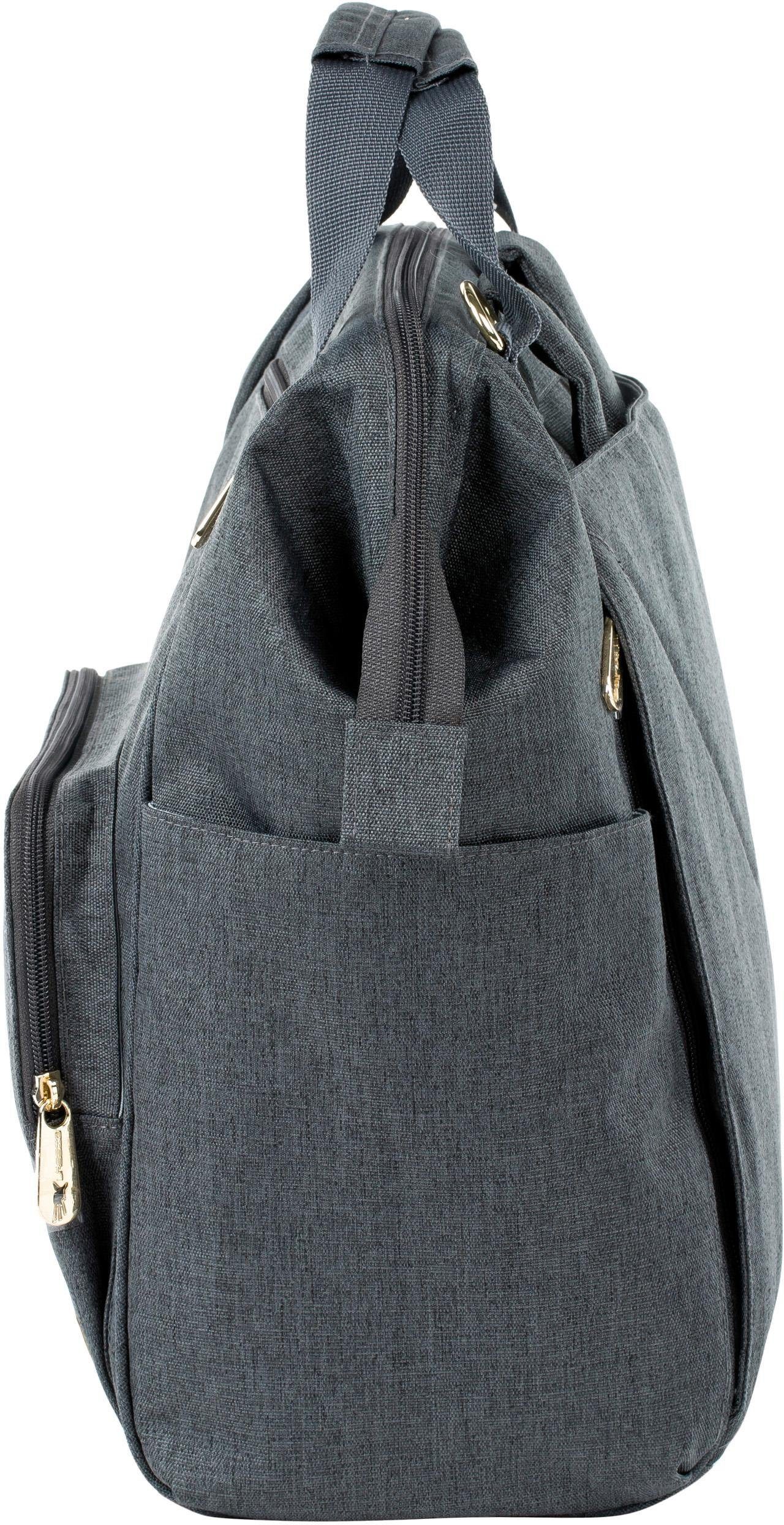 LÄSSIG Wickelrucksack Glam, Goldie, Backpack Anthracite, PETA-approved vegan