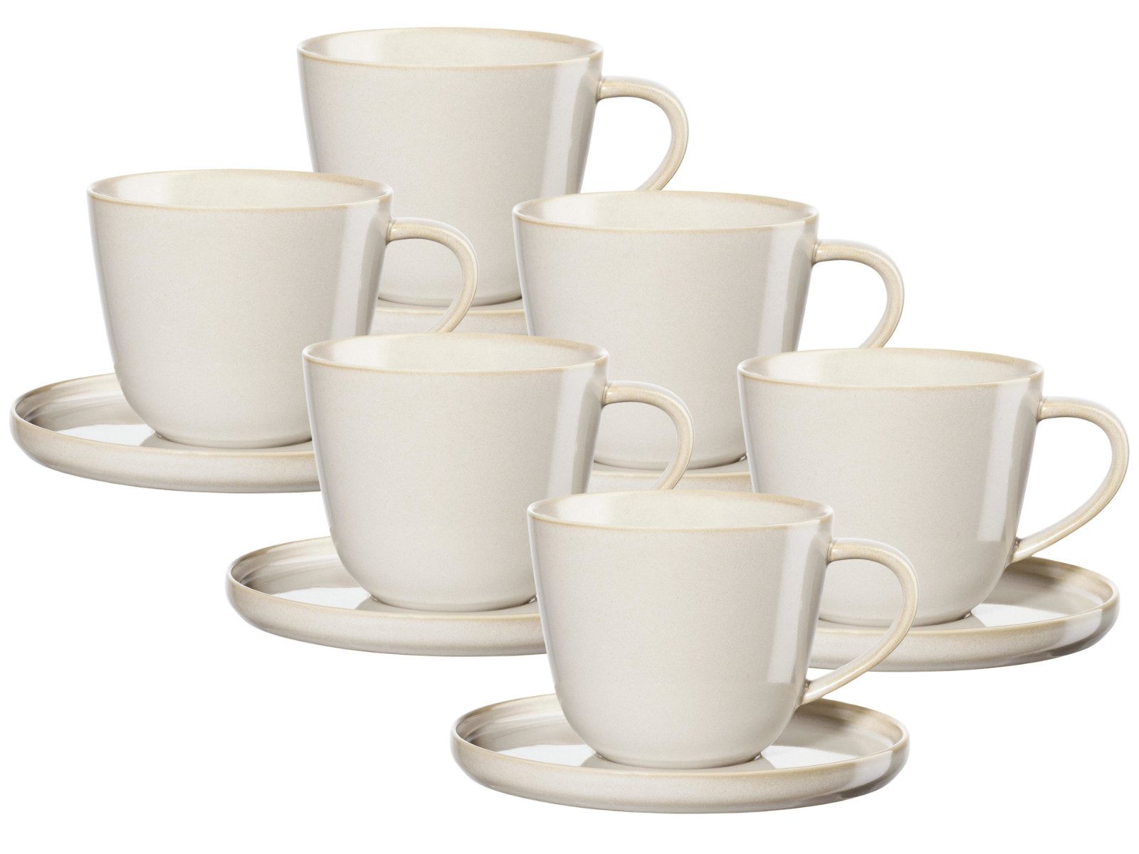 ASA SELECTION Tasse COPPA Kaffeetasse m.U. tofu 0,25l Set6, Porzellan, Geschirr
