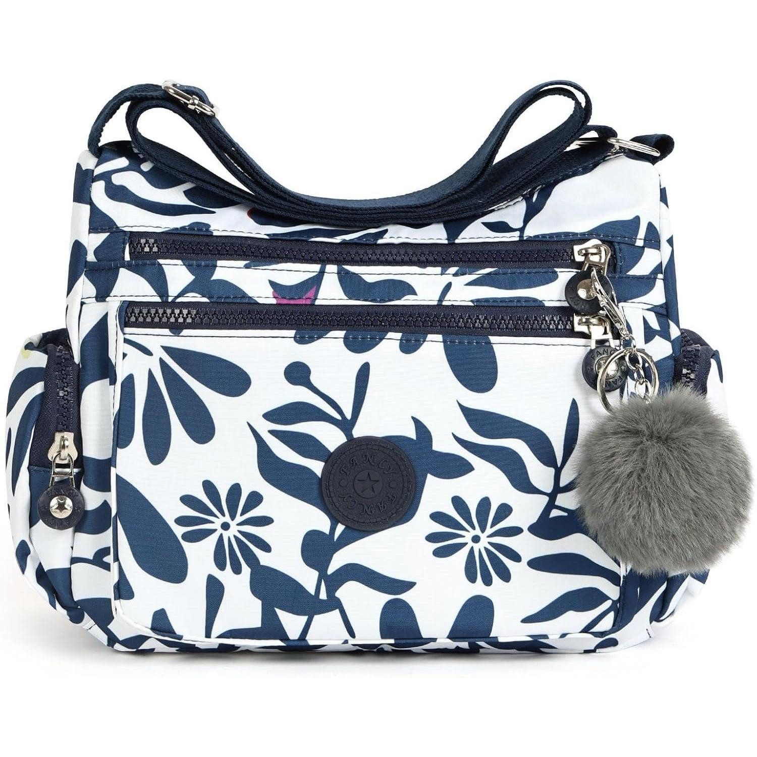 LuxusKollektion Umhängetasche Umhängetasche Nylon Damen Schultertasche #8 Dunkelblaue Blüten-c