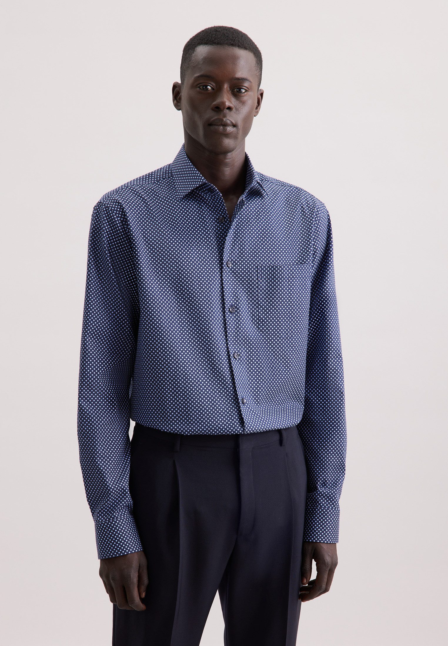 seidensticker Businesshemd Schwarze Rose Regular 1/1 Kentkragen Druck günstig online kaufen