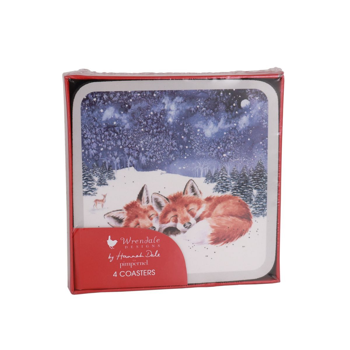 Wrendale Glasuntersetzer Wrendale Designs 4-teiliges Glas-Untersetzer-Set Waldweihnacht