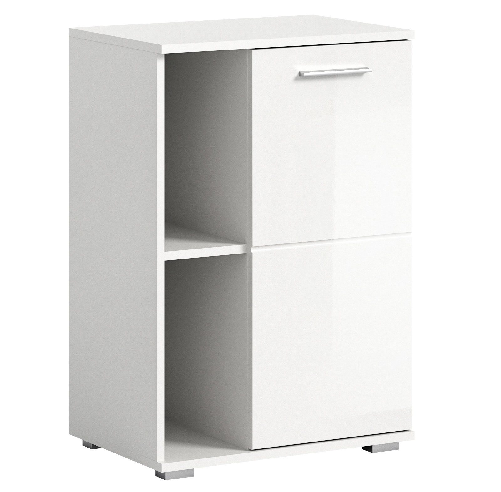 Newroom Schuhschrank Weiß 79 cm Schuhschrank Weiß Hochglanz Schuhregal Schuhkommode Modern Zeitlos...