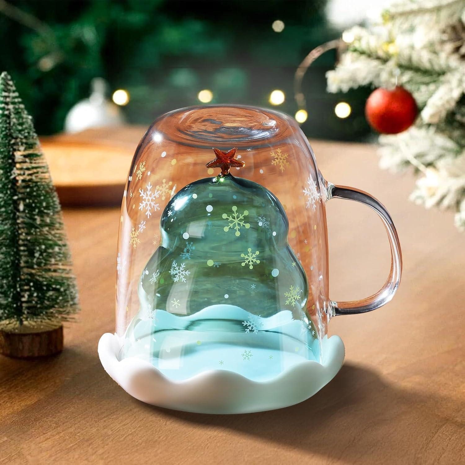 LuxusKollektion Latte-Macchiato-Glas Glas Latte Macchiato 270ml Type 9-weihnachtsbaum Type 9-270ml*1, Glas