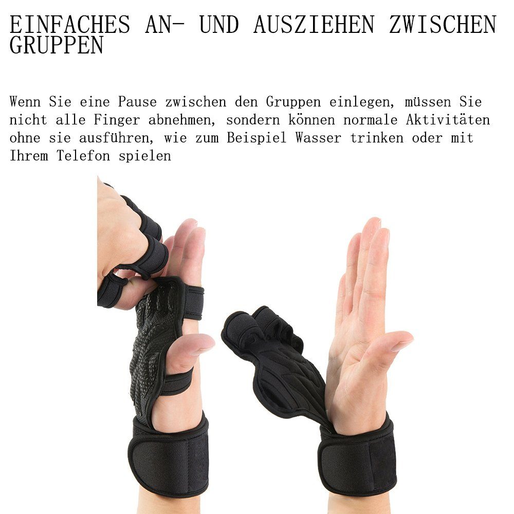 Schwarz Krafttraining Sporthandschuhe Damen Handschuhe Klimmzüge Herren Atmungsaktiv Fahrradhandschuhe für Fingerschlaufen HOME Handschuhe Fitness LAPA mit Trainingshandschuhe