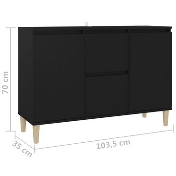 furnicato Sideboard Schwarz 103,5x35x70 cm Spanplatte