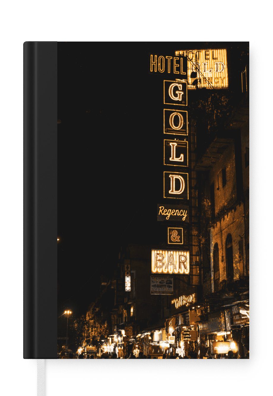 Notizbuch Gold - Straßen - Schilder