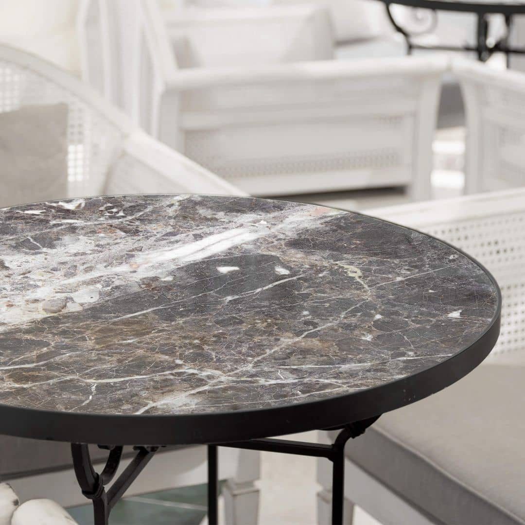 Glas Arbeitsplatte Beistelltisch Naturstein K&L Wall Marmoroptik Marmor Art schwarz Tischplatte