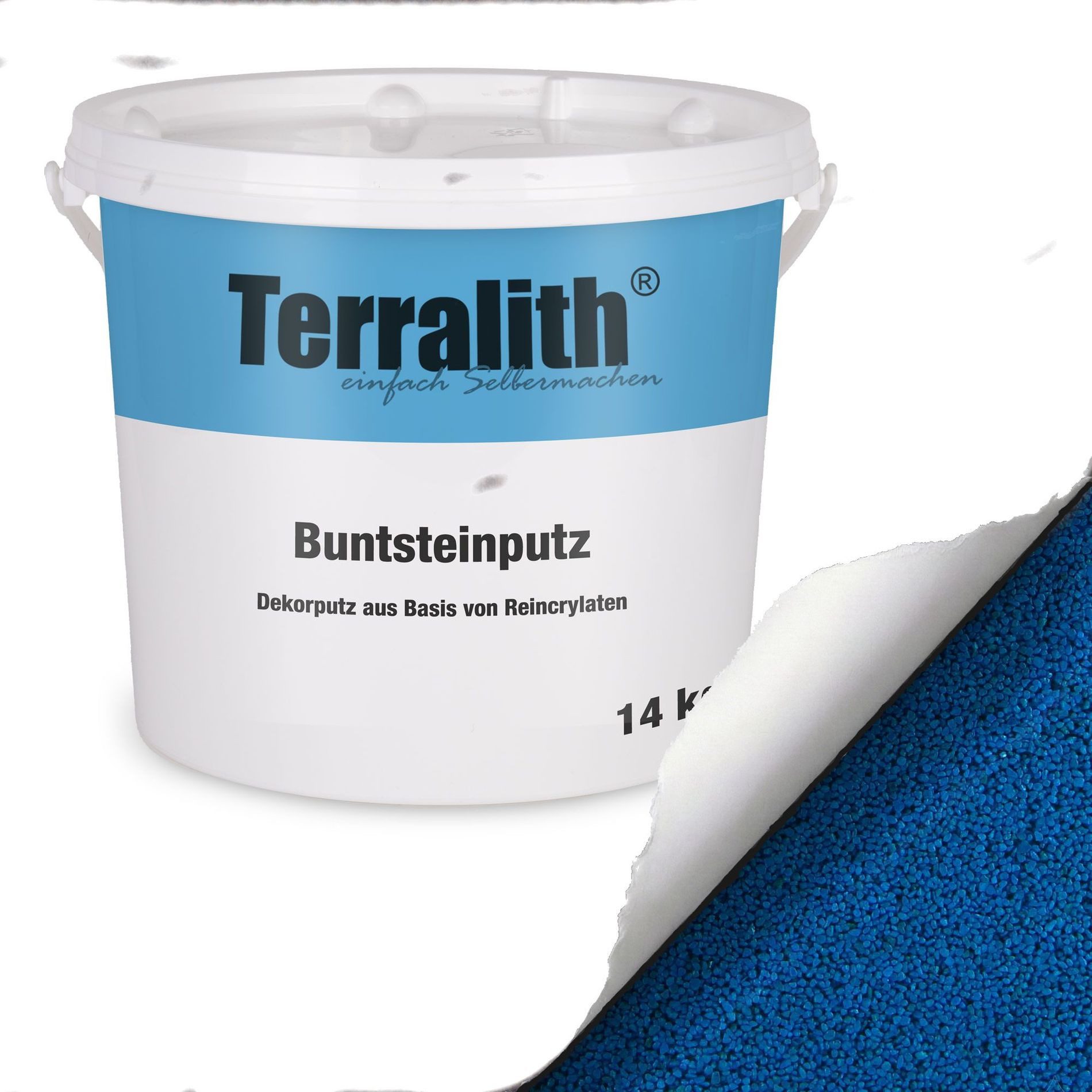 Terralith® Kunstharzputz Buntsteinputz Mosaikputz 2mm -14 kg- BSP22 (Eimer, Verarbeitungsfertig) Dekorationsputz aus Marmor-Granulat bzw. eingefärbter Körnung