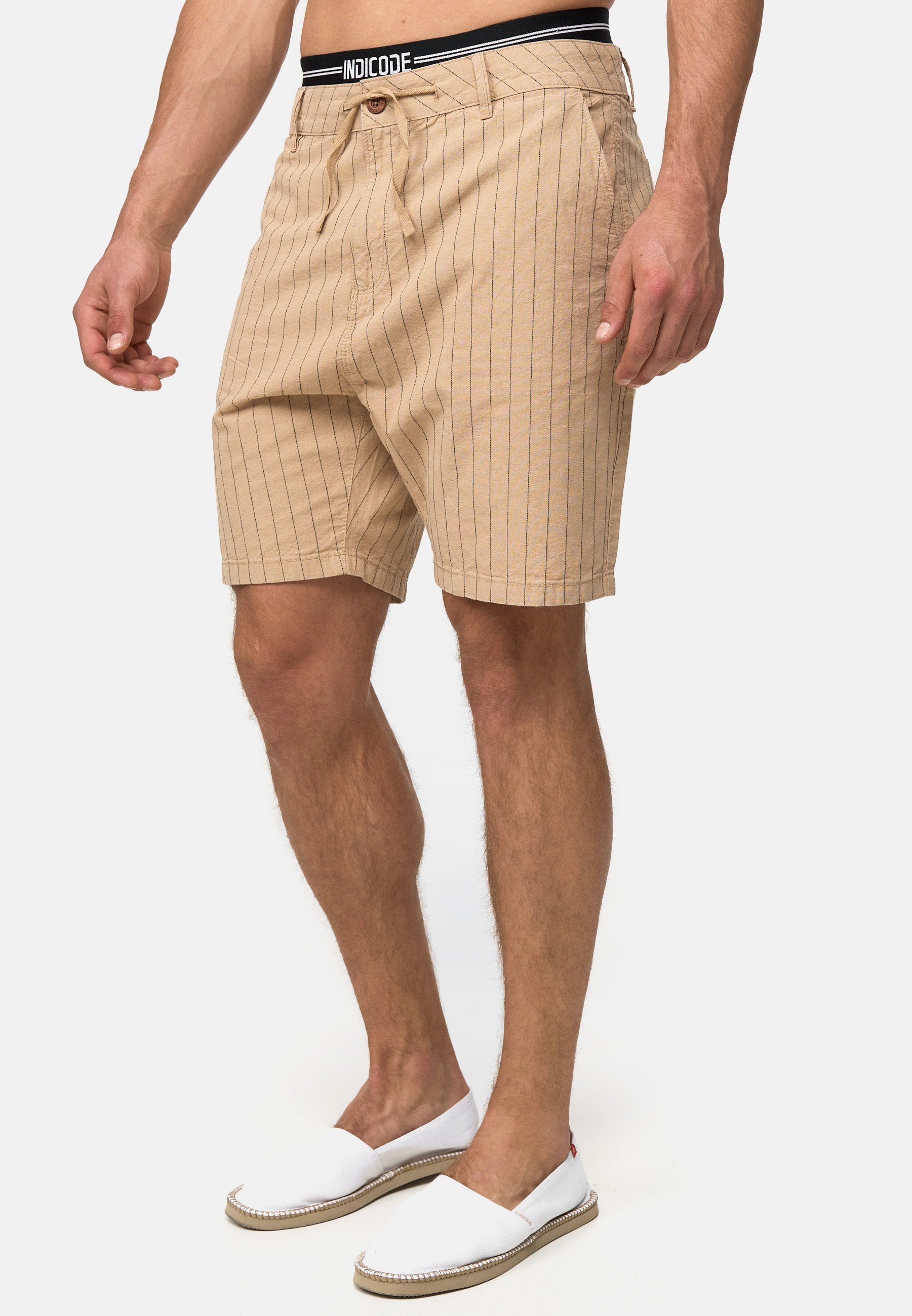 Indicode Chinoshorts Herren Giwgros Chino Shorts Herrenshorts gestreift, au günstig online kaufen