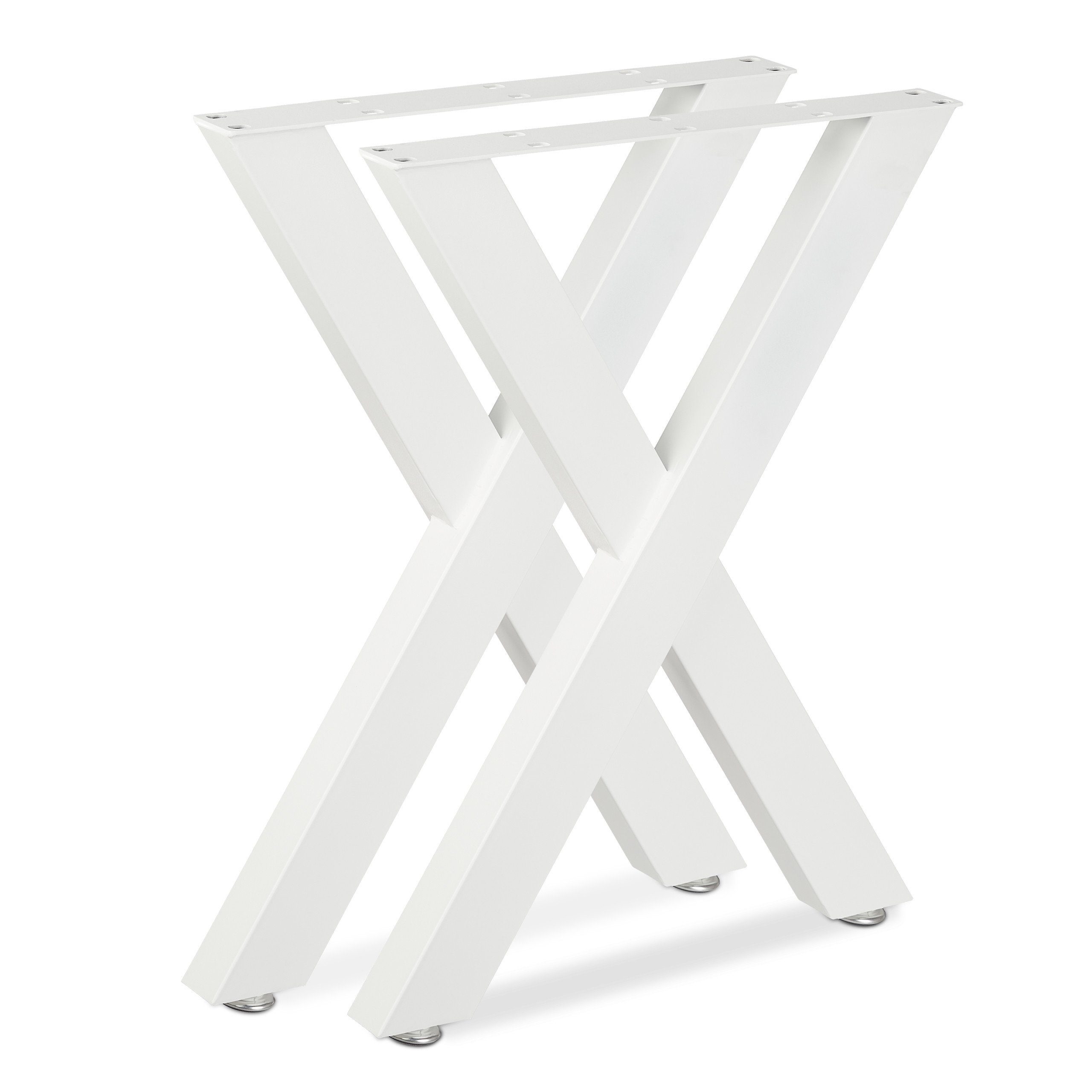 relaxdays Tischbein Tischbeine 2er Set X-Form, Weiß