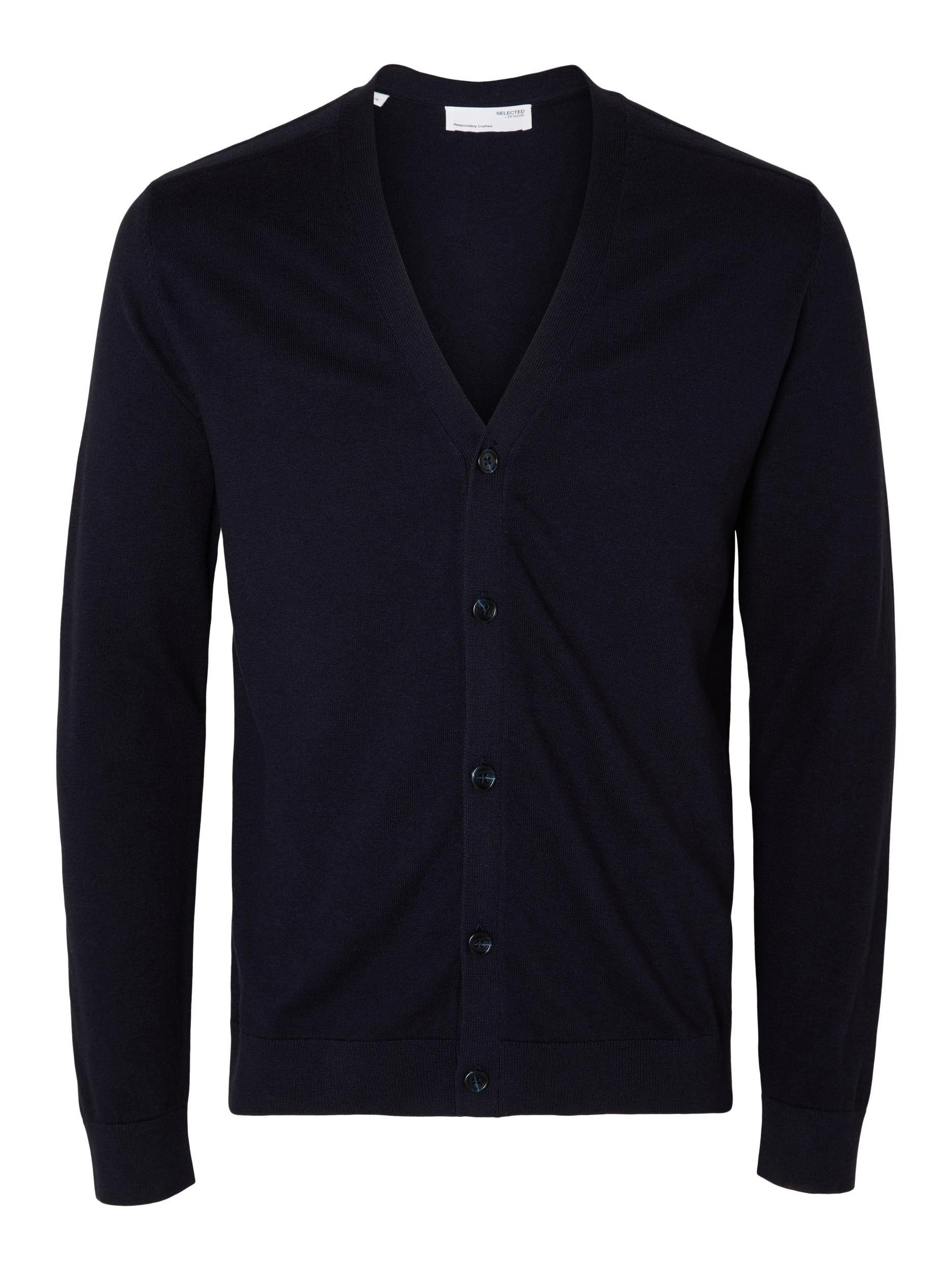 SELECTED HOMME Strickjacke SLHBERG LS KNIT V-NECK CARDIGAN NOOS navy blazer