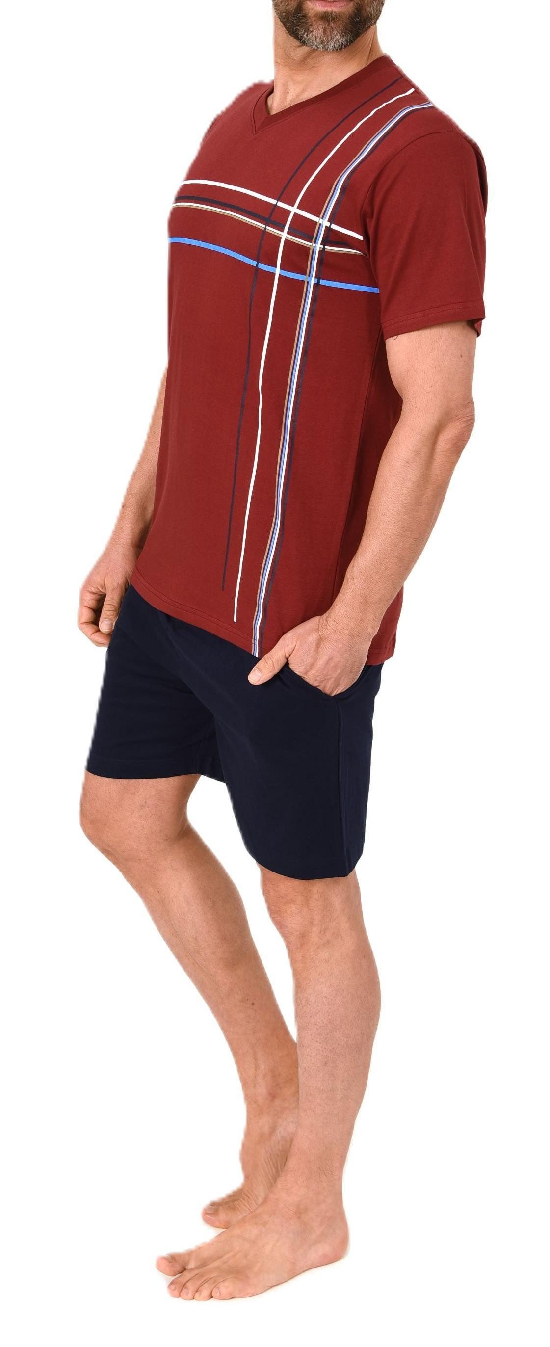Normann Pyjama Herren Shorty Schlafanzug kurzarm mit Frontprint - auch in Übergrößen – Bild 4 von 5