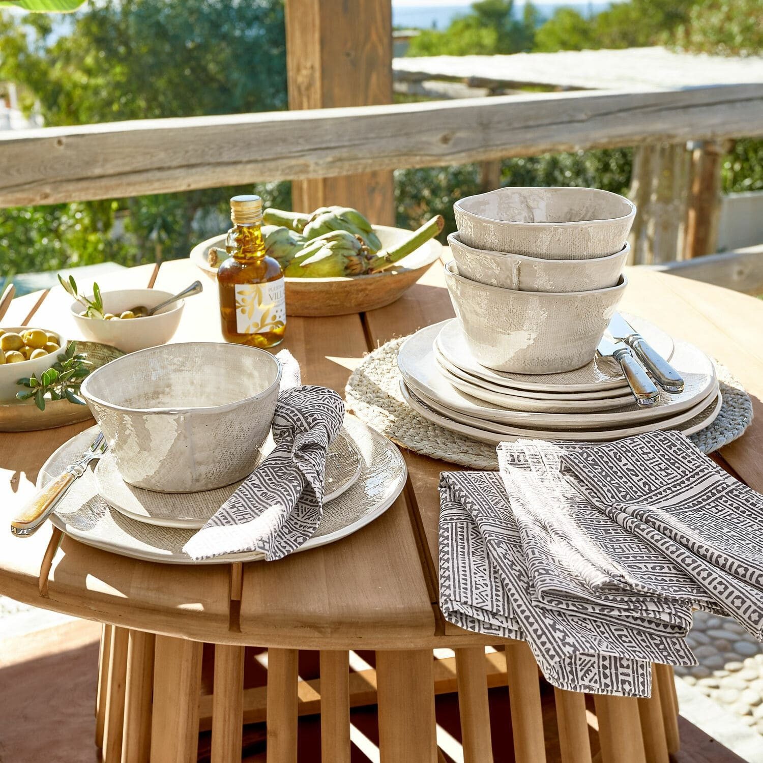 Mirabeau Geschirr-Set Schüssel 4er Set Luganville beige, Steinzeug