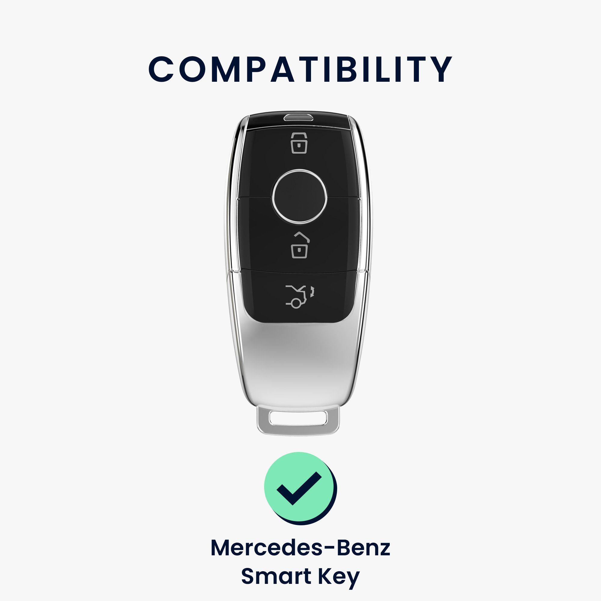 Mercedes Autoschlüssel kwmobile Schlüsselhülle Cover Silikon Schlüsseltasche Schwarz Hülle Benz, für