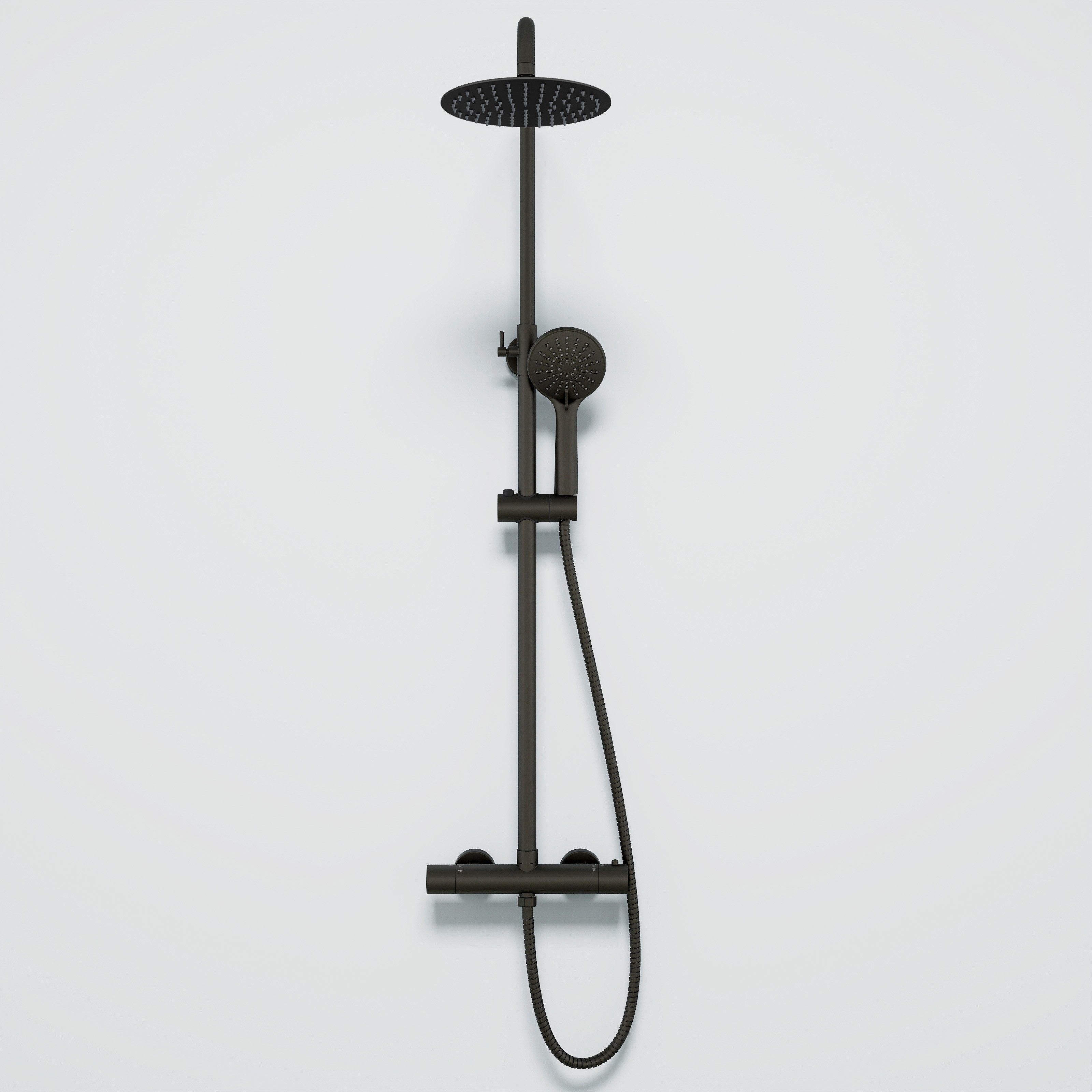 Duschparadies Duschsystem DUSCHPARADIES Thermostat-Duschsystem Edelstahl Quadrat-Design, Set, Brauseschlauch mit Verdrehschutz