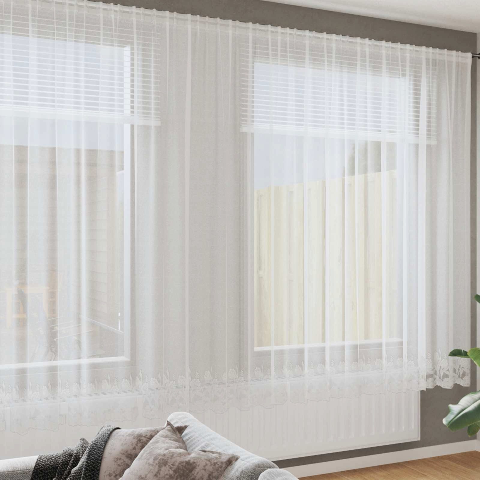 vidaXL Vorhang Spitzenvorhang Weiß 240 x 600 cm Polyester (1 St), Polyester