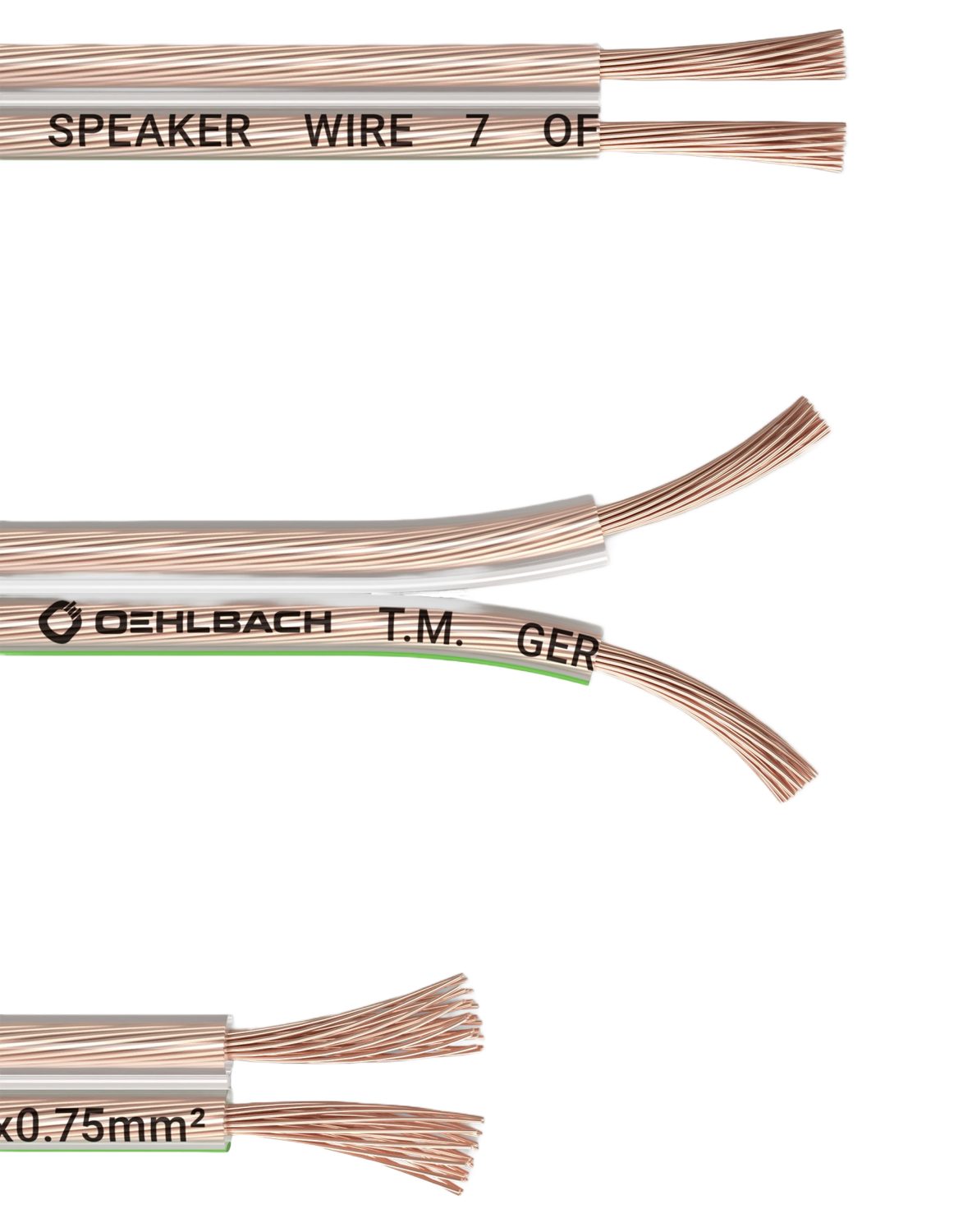 OEHLBACH Speaker Wire SP-7 Lautsprecherkabel 2 x 0,75 mm² Audio-Kabel, offnes Ende, offnes Ende (1000 cm), Hochwertiges Kupfer, Flexibel