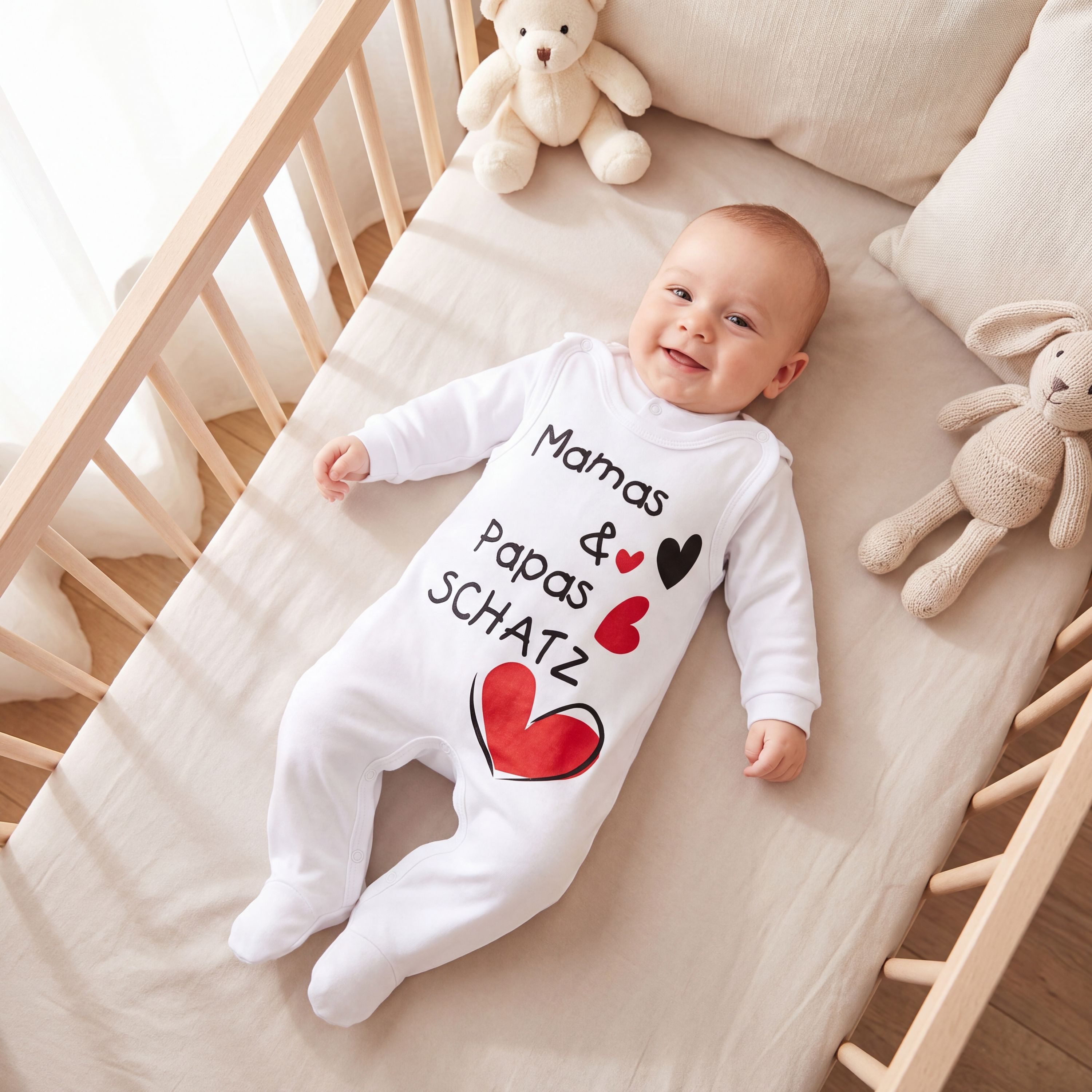 TupTam Strampler TupTam Unisex Baby Strampler Set Spruch Mamas & Papas Schatz
