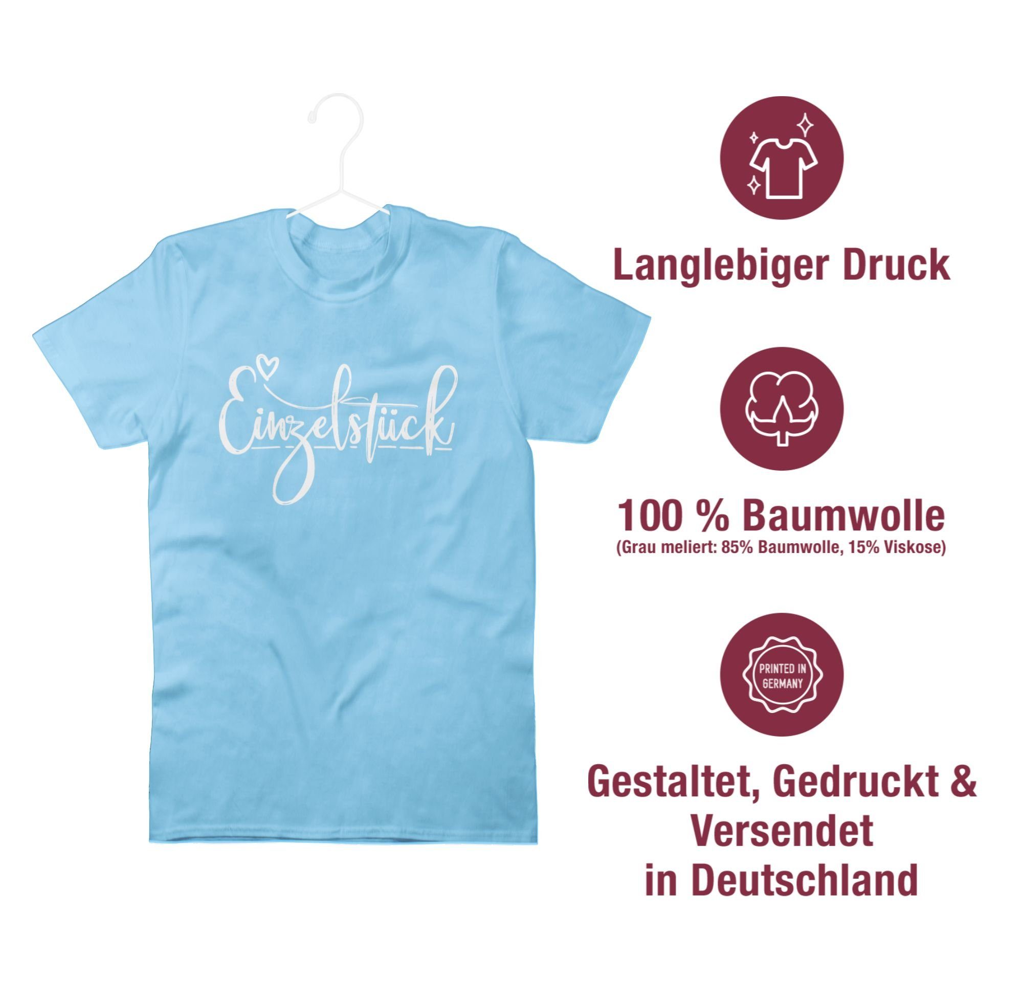 Shirtracer T-Shirt Einzelstück mit Herz 03 Hellblau Partner Liebe Valentinstag