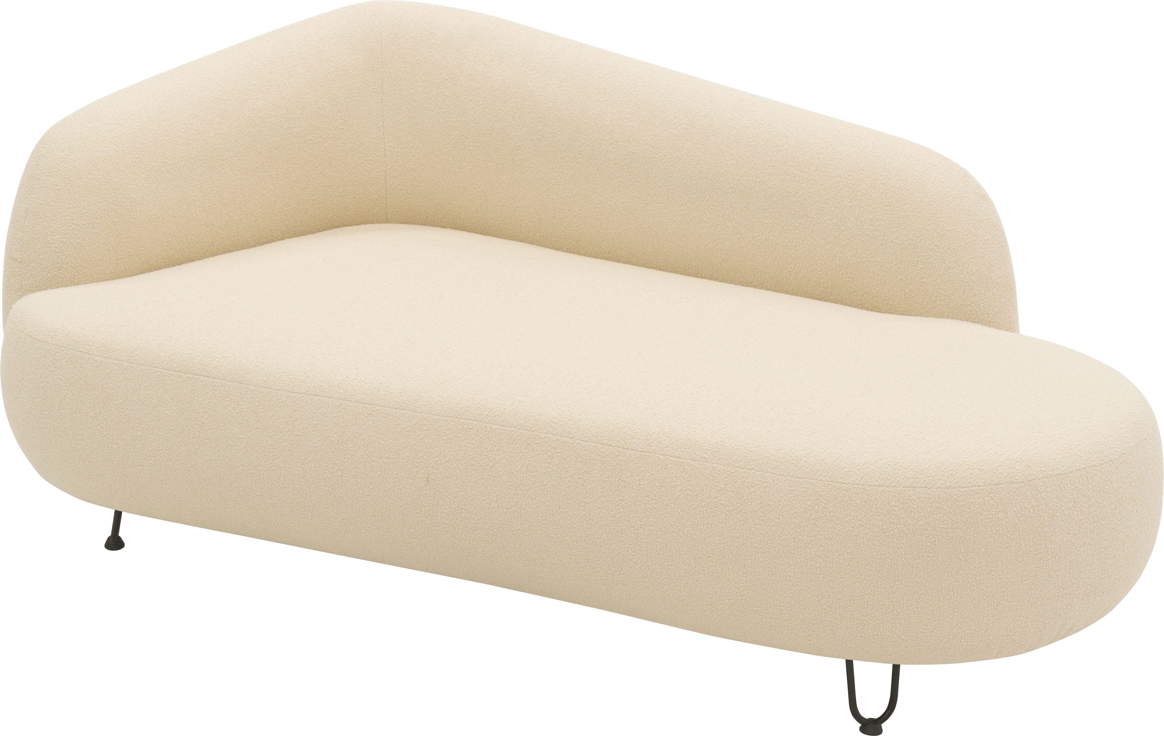 DOMO collection Recamiere Poika, auch als Sessel und Hocker bestellbar, Bezug Fellimitat, Formschönes Outdoor-Highlight, ideal für Garten, Balkon, Terrasse