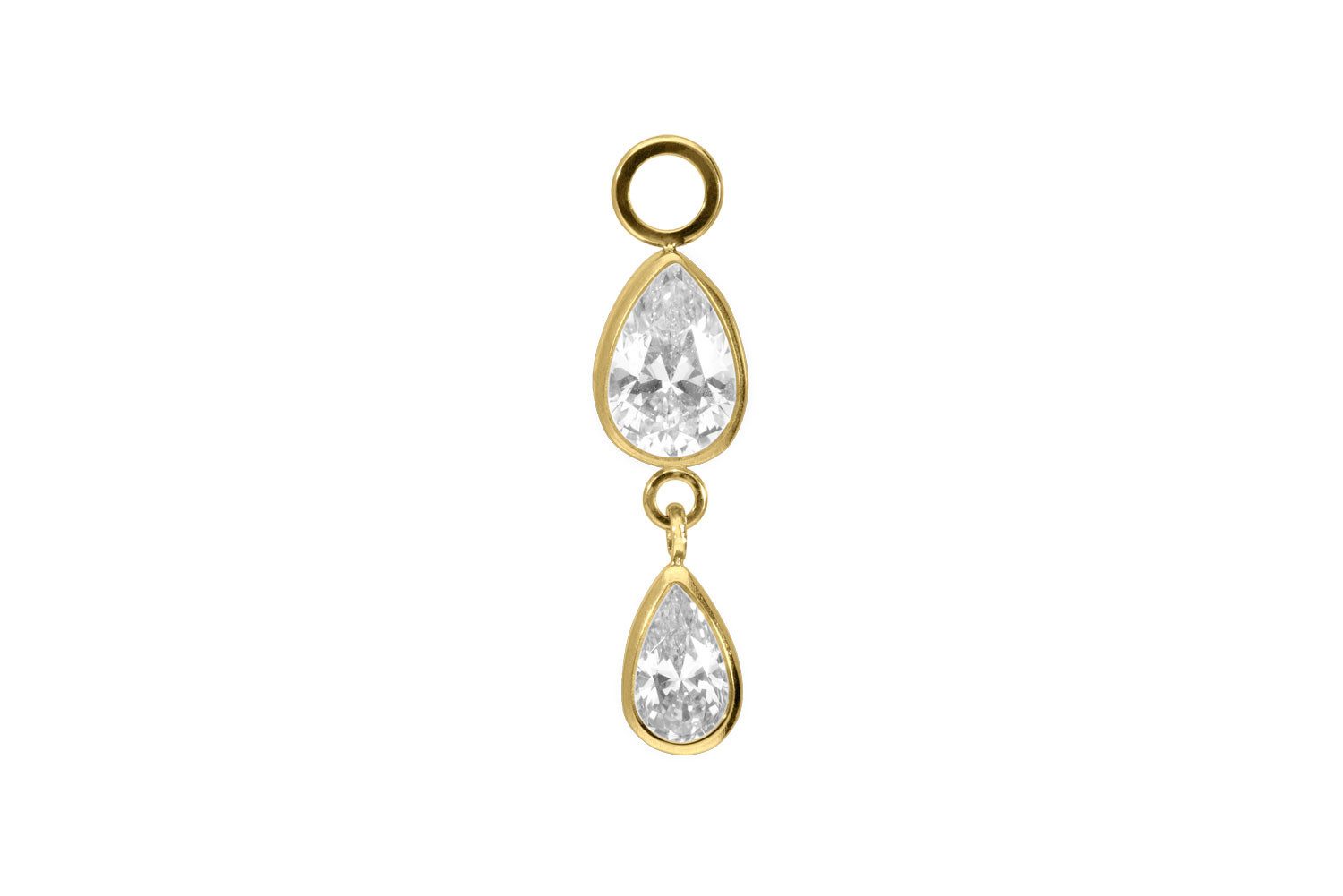 PIERCINGLINE Piercing-Set Titan Anhänger für Clicker 2 KRISTALLTROPFEN (Piercing-Anhänger, 1-tlg)