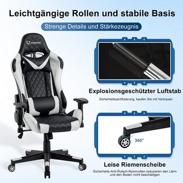 FOXSPORT Gaming-Stuhl ergonomisch Gamer Stühle (Professioneller Gamingstuhl), Eingebauter Wippmechanismus, Max. Belastbarkeit: 150 kg