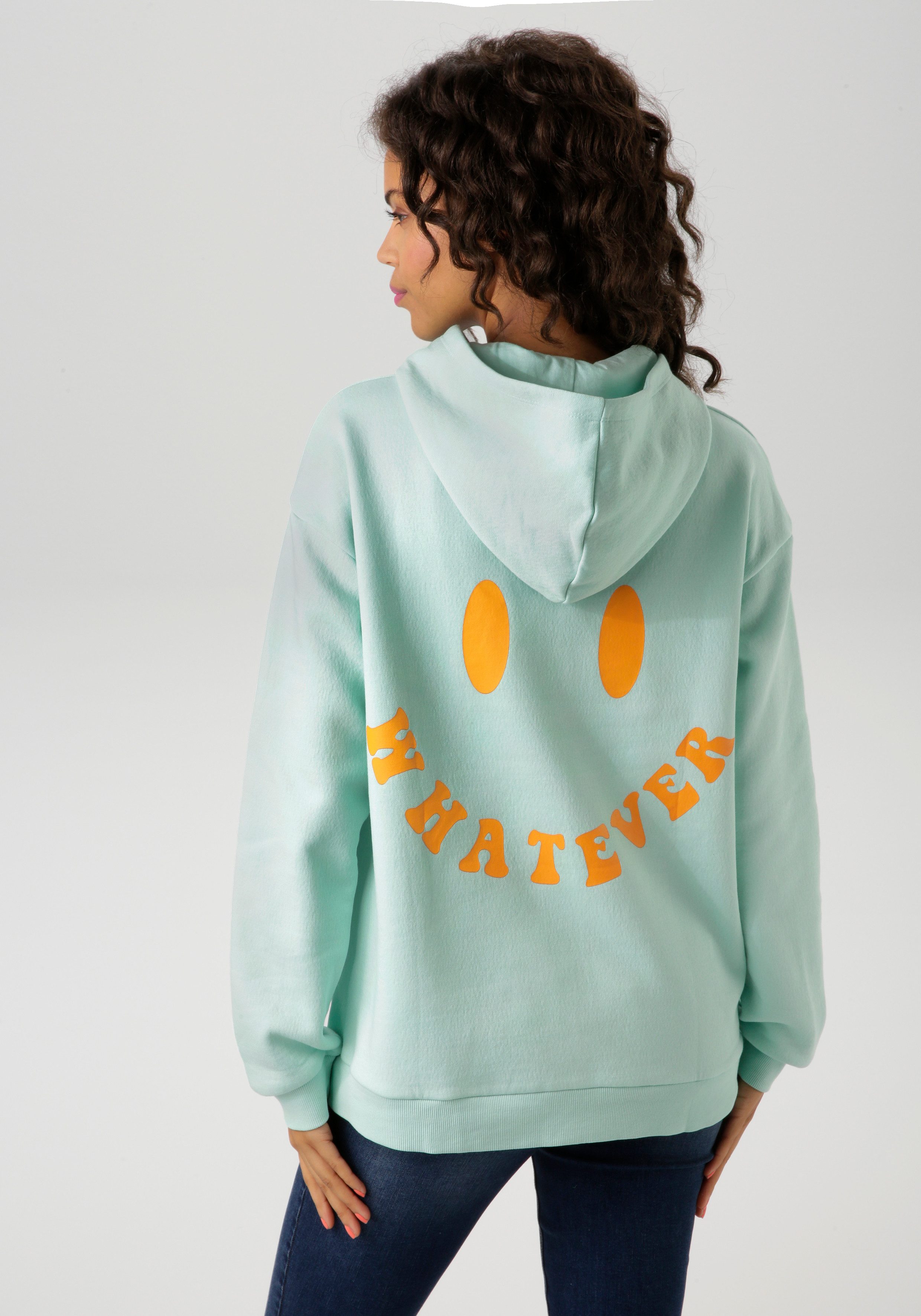 Aniston CASUAL Kapuzensweatshirt mit Smiley im günstig online kaufen