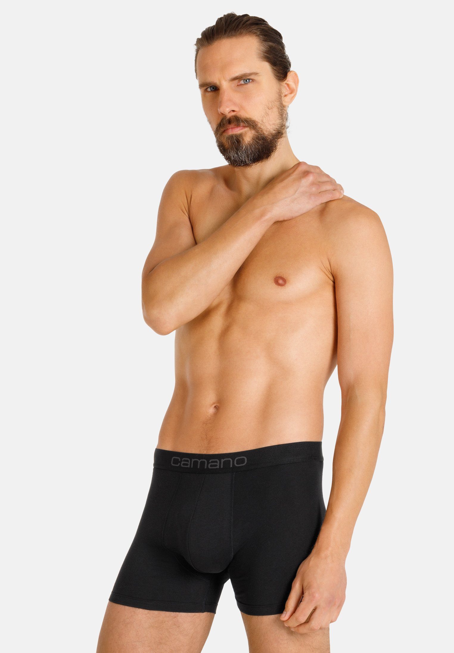 Camano Boxershorts Comfort mit nachhaltigerer Baumwolle (BCI) (2-St) 2er Pack schwarz, schwarz | Boxershorts