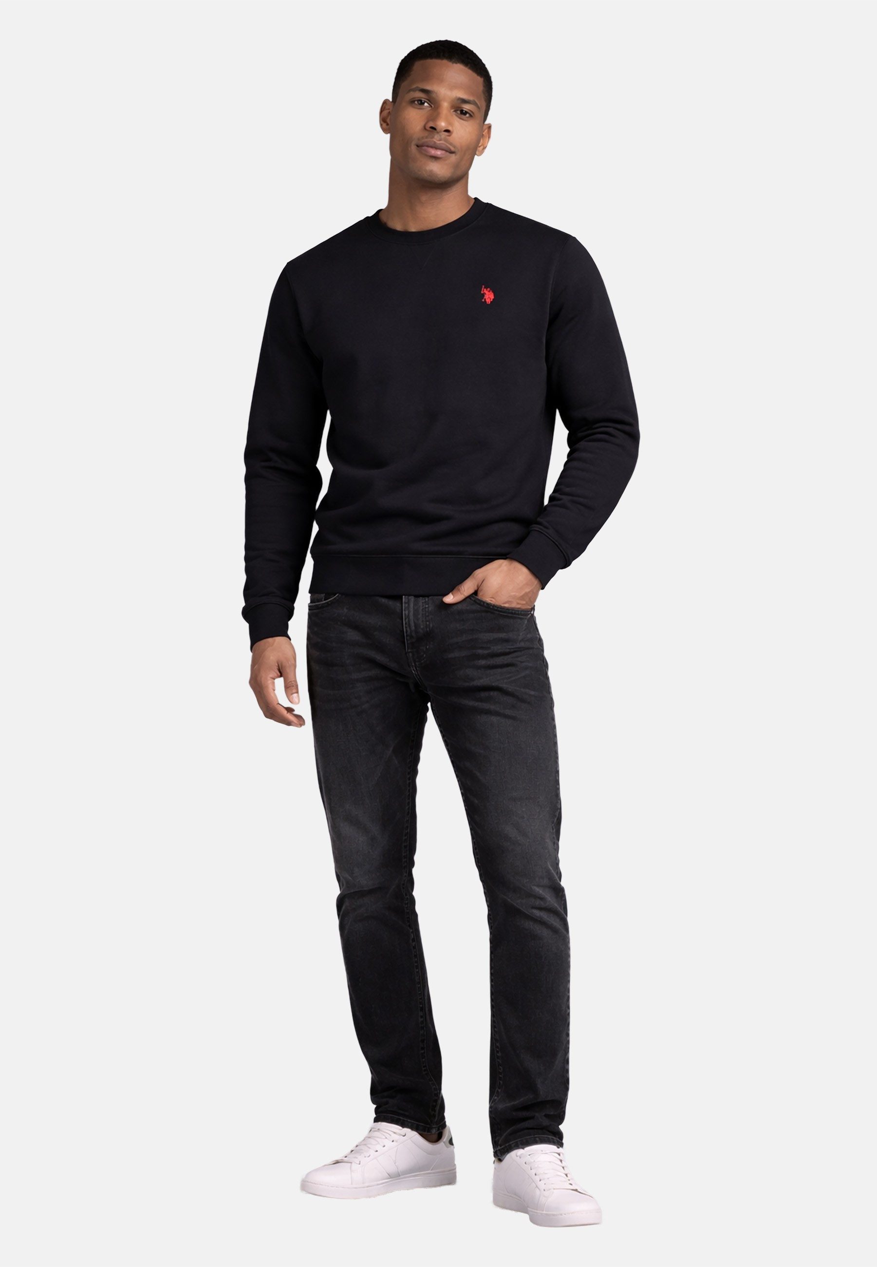 U.S. Polo Assn. Sweatshirt USGennet – Herren Pullover mit Rundhalsausschnitt Klassischer Rundhals, dezente Logo-Stickerei, bequeme Passform