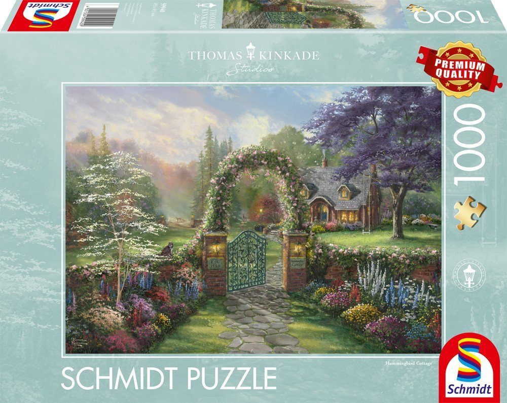 Schmidt Spiele Puzzle Thomas Kinkade Hummingbird Cottage 59940, 1000 Puzzleteile