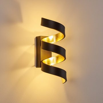 hofstein Wandleuchte »Delia« LED Wandlampe aus Metall in Schwarz/Gold, 3000 Kelvin, 3x3 Watt, 450 Lumen, Innen. Lichteffekt an der Wand