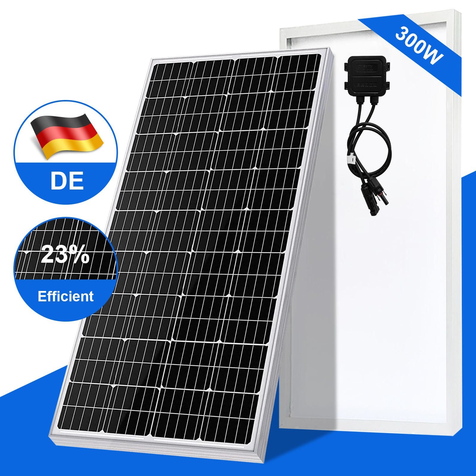 GLIESE Solaranlage 300W 12V Solarmodul PV Module, 300,00 W