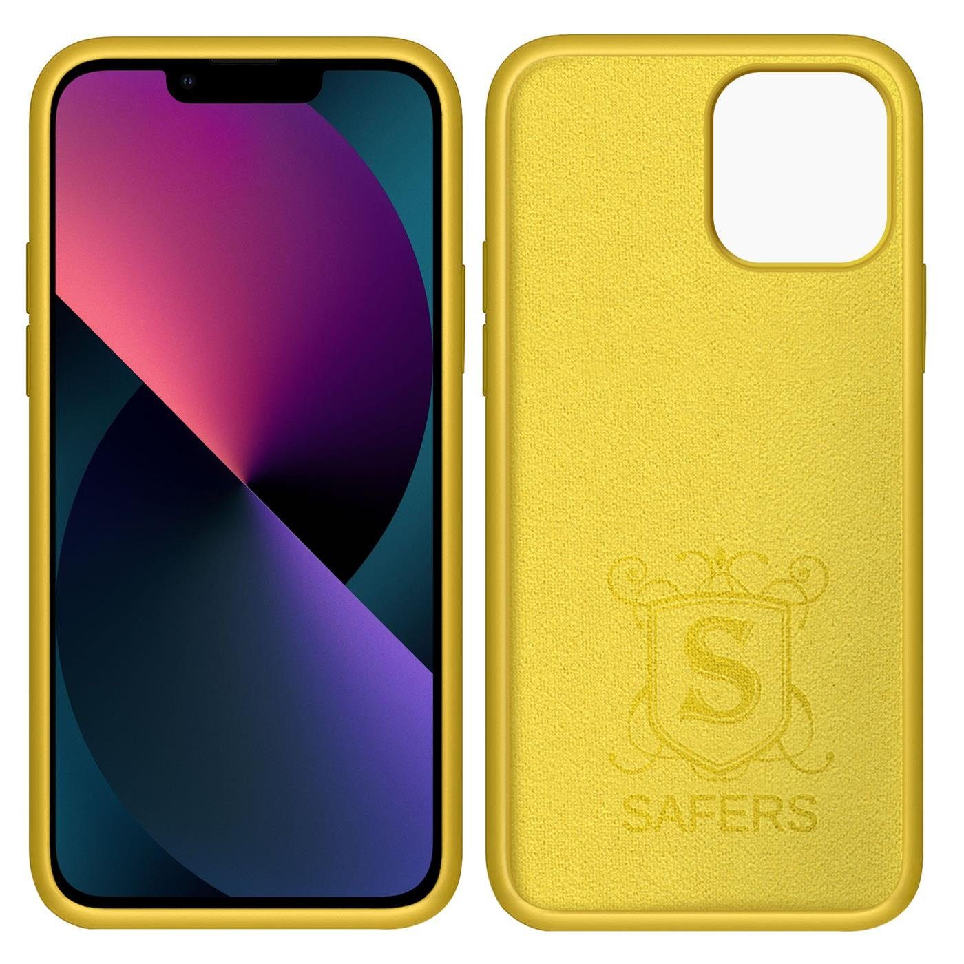 CoolGadget Handyhülle Silikon Case für das iPhone 13 Mini Slim TPU Cover 5,4 Zoll, Weiche Schutz Hülle mit Innen Fleece aus Stoff Handy Tasche
