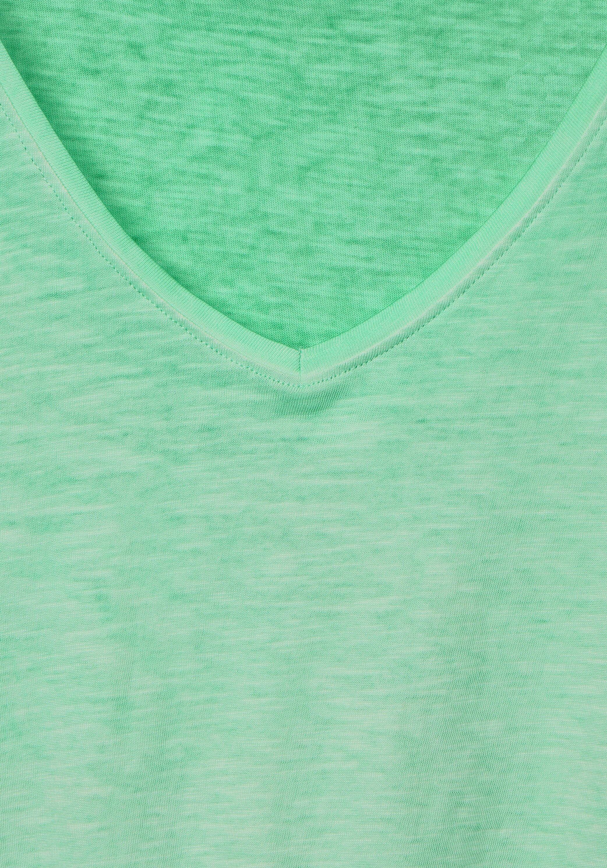 Schultern fresh mit an T-Shirt Cut-Outs Cecil green den