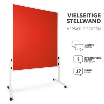 Master of Boards Standtafel Filz-Moderationstafel, 2 Farben, Tafel, Doppelseitig nutzbar, Mit Rollen