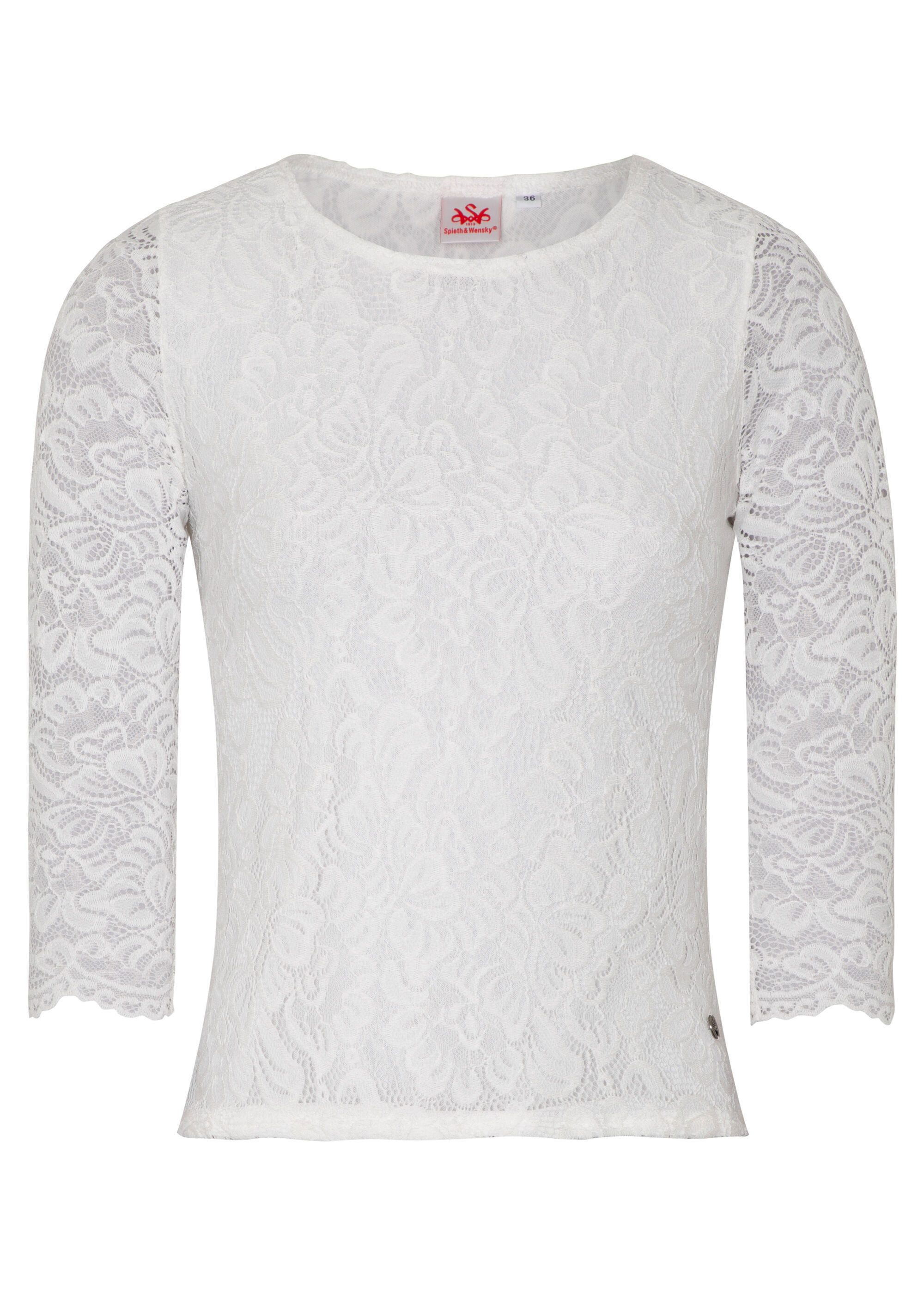 Spieth & Wensky Trachtenbluse Alheim Rundhals Ausschnitt