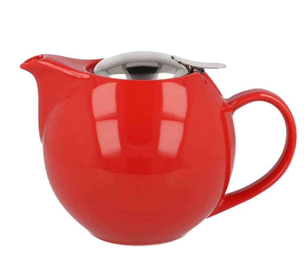 Zero Japan Teekanne tomato mit Edelstahlfilter 1 L, (1-St), spülmaschinen- und mikrowellengeeignet