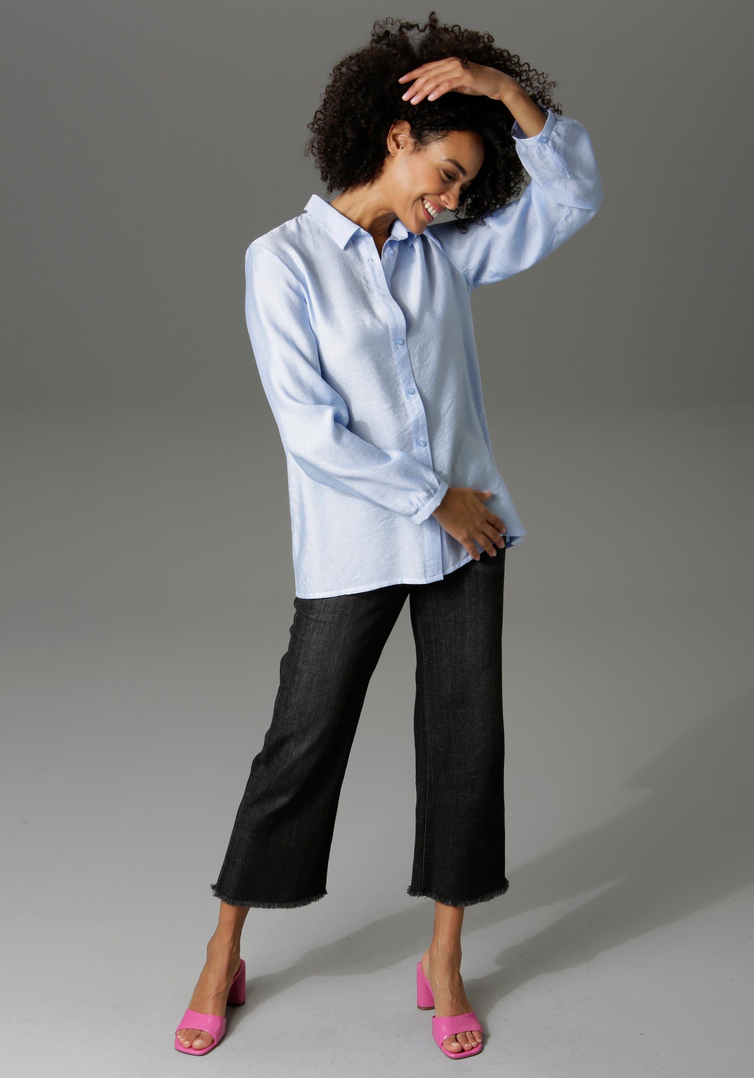 Aniston CASUAL 7/8-Jeans mit leicht ausgefranstem Beinabschluss – Bild 3 von 5