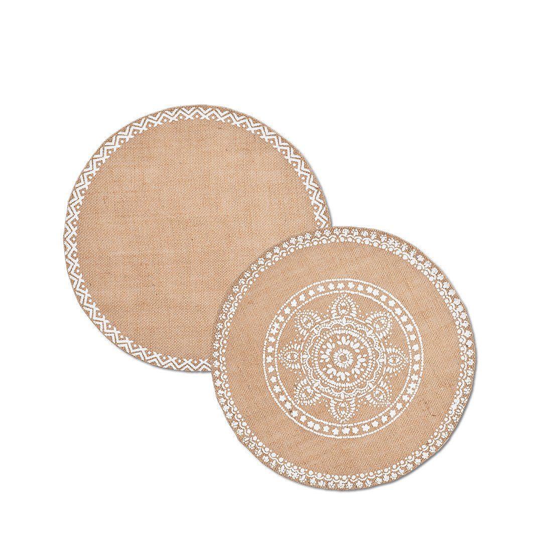 Zeller Present Platzset Ethno, (1-St), Jute, natur, Ø38 cm (1 Stück) günstig online kaufen